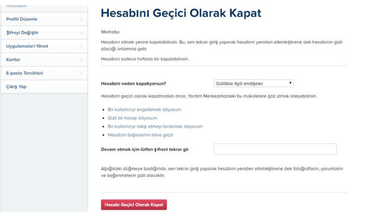 instagram hesabı silme instagram hesabı silme