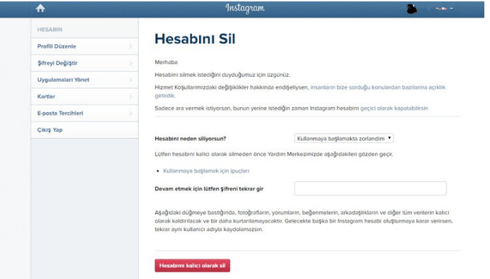 instagram hesabı silme instagram hesabı silme